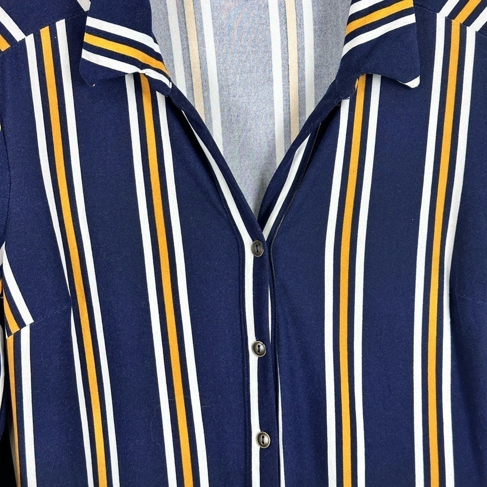 Women's 3/4 Sleeve Striped Travel Dress - Picture 3 of 9